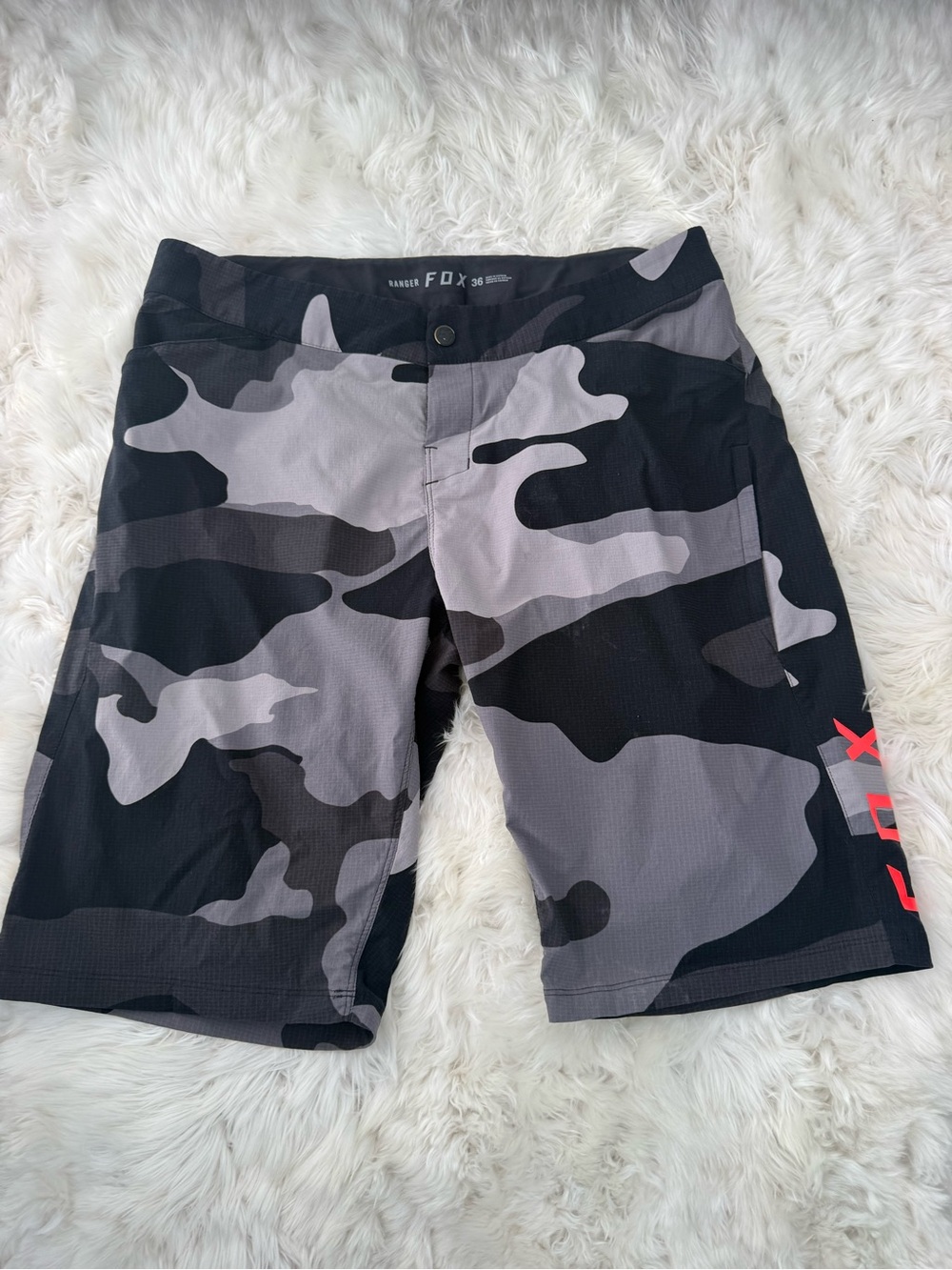 FOX Gray & Black Camo Board Shorts